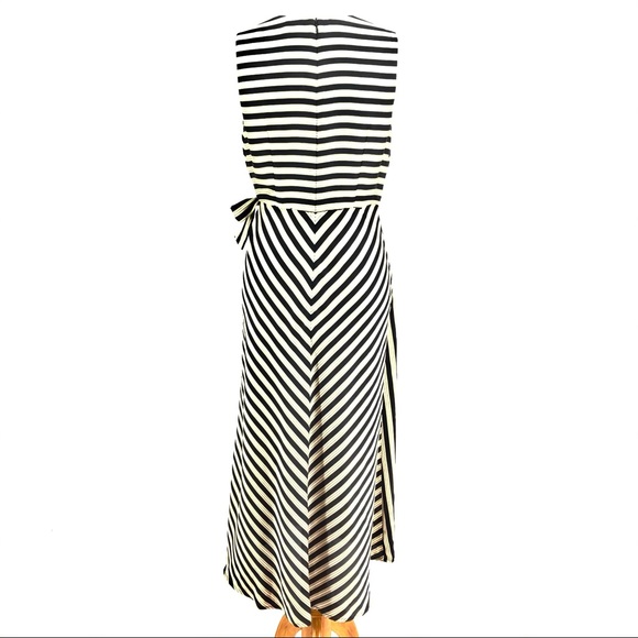 Vince Camuto Black Striped Sleeveless Midi Dress - Picture 4 of 6